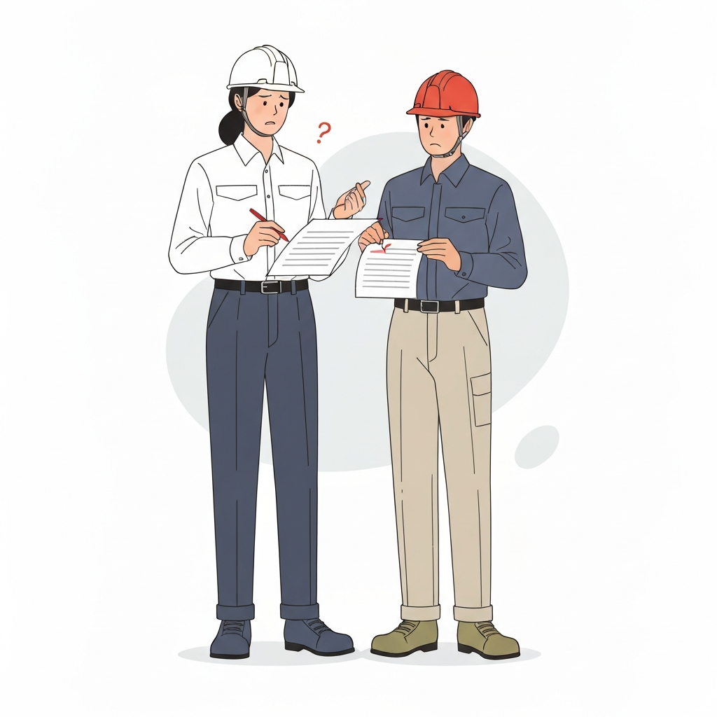 文末の表記ゆれや章の抜けをチェックする様子